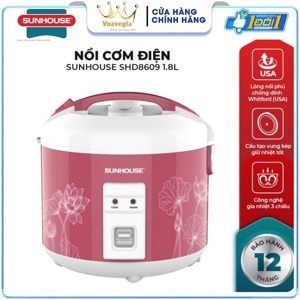 Nồi cơm điện Sunhouse SHD8609 - 1.8 lít