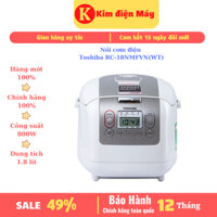 Nồi cơm điện Toshiba RC-18NMFVN(WT)-nồi cơm điện tử 1l8-chống dính-điện tử-đa năng-bảo hành 12 tháng toàn quốc