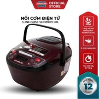 Nồi Cơm điện tử 1.8L Sunhouse SHD8909 | Công suất 700W | Ruột nồi 5 lớp, phủ chống dính Whitford an toàn  HIỆN ĐẠI