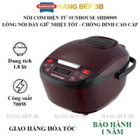 Nồi cơm điện tử chống dính 1.8 lít Sunhouse SHD8909 - 6 menu nấu - Bảo hành 12 tháng chính hãng