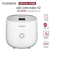 Nồi cơm điện tử Cuckoo 1.08L CR-0675F - Tùy chọn 3 vị cơm, 9 chế độ nấu tích hợp, chế độ tự động làm sạch - Hàng chính hãng - Trắng