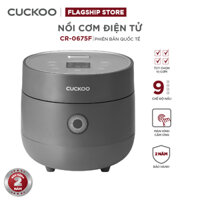 Nồi cơm điện tử Cuckoo 1.08L CR-0675F - Tùy chọn 3 vị cơm, 9 chế độ nấu tích hợp, chế độ tự động làm sạch - Hàng chính hãng - Xám