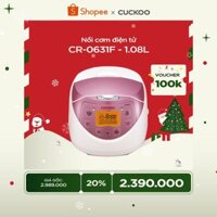 Nồi cơm điện tử Cuckoo 1.08L CR-0631F ( màu hồng) - Lòng nồi chống dính, nhiều chế độ nấu ăn - Chất lượng Hàn Quốc
