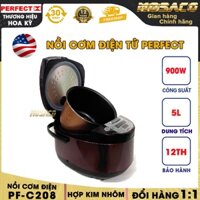 Nồi cơm điện tử PERFECT PF-C208 5L. Nồi cơm điện với công suất 900W chất liệu lòng nồi bằng hợp kim nhôm phủ men -MOSACO