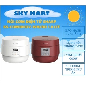 Nồi cơm điện tử Sharp KS-COM100DV - 1 lít