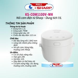 Nồi cơm điện tử Sharp KS-COM110DV-WH - 1.1 lít