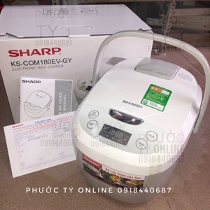 Nồi cơm điện tử Sharp KS-COM180EV-WH/GY - 1,8 lít