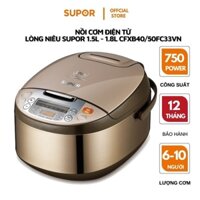 Nồi cơm điện tử Supor 1.5L - 1.8L lòng Niêu kèm vỉ hấp CFXB40/50FC33VN-75 bảo hành 12 tháng đổi trả 7 ngày