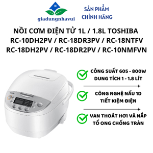 Nồi cơm điện tử Toshiba RC-18DR3PV(G) - 1.8 lít