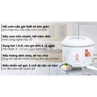 Nồi cơm nắp gài Happycook 1.8 lít HCJ-1822 Công suất 700W,Lòng nồi dày 0.9 mm