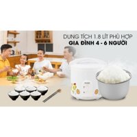Nồi cơm nắp gài Sharp 1.8 lít KS-183TJV-CH công suất 700w công nghệ nấu 3d  thương hiệu Nhật