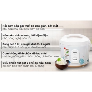 Nồi cơm nắp gài Toshiba RC-10JH2PV(B) - 1 lít