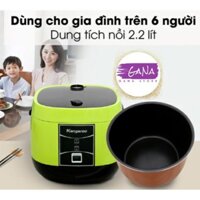 Nồi cơm quai Xách Kangaro KG22R1 2,2 lít công nghệ Ủ 3D (N.shopp) (GN02)