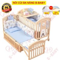 Nôi Cũi Cho Em Bé B-BABY - Cũi Em Bé Đa Năng 6 Chế Độ Tiện Lợi Cho Mẹ và Bé - Bảo Hành 3 Năm