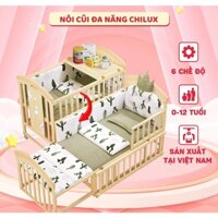 Nôi cũi cho em bé Chilux Peace Natural - Đa năng 6 chế độ tiện lợi cho mẹ và bé - Bảo hành 3 năm