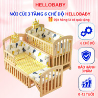 Nôi cũi cho em bé HELLOBABY - Đa năng 6 chế độ tiện lợi cho mẹ và bé - Bảo hành 3 năm