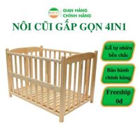 Nôi Cũi cho trẻ sơ sinh-  Cũi giường 4in1 Goldcat Kích Thước 70x120cm Chất Liệu Gỗ Quế Tự Nhiên Bền Chắc An Toàn Cho Bé