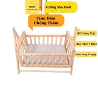 Nôi cũi  chữ a đưa võng cho bé , gỗ tự nhiên nhập khẩu an toàn cho bé, Tặng Đệm