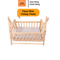 Nôi cũi  chữ a đưa võng cho bé , gỗ tự nhiên nhập khẩu an toàn cho bé, Tặng Đệm