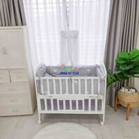 Nôi cũi giường Umoo UM-0861 2 tầng tích hợp – Cũi ngủ, làm quây, bàn học, ghép giường