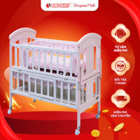 Nôi Cũi Gỗ Cao Cấp SK Thiết Kế Hiện Đại Cho Bé Ngủ Chơi An Toàn Màu Xanh Màu Hồng - Bibomart