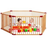 Nôi cũi gỗ cho bé Playpen 6 cánh - Playpen5D