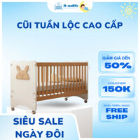 Nôi cũi tuần lộc POLYWOOD châu âu đa năng cho bé chất liệu gỗ tự nhiên - KT 124x60x85cm - DoRi
