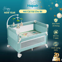 Nôi cũi vải gấp gọn cho bé Hapair đa năng nôi ghép giường bố mẹ tặng kèm màn - MK066