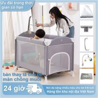 Nôi cũi vải gấp gọn đa năng GọnGhép Giường Bố Mẹ Tặng Kèm Màn, Treo Nôi Dành CHo Bé Từ 0-6 Tuổi