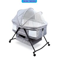 Nôi cũi vải khung sắt gấp gọn đa năng BEBE MOON cho bé, tiện lợi thông minh, có bánh xe dễ dàng di chuyển