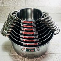 Nồi đa năng inox 430 Tithafac sử dụng được bếp từ đủ size 16-30cm, nồi inox không rỉ - 22cm