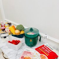Nồi Đa Năng Mini Shanban SHANBAN Kèm Giá Hấp, Nồi Lẩu Điện Mini,. Chống Dính