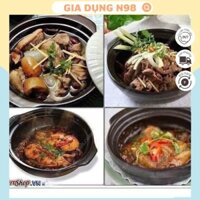 Nồi đất dày dặn,nắp kính, lòng sâu Kho cá, kho thịt, kho quẹt, kho tộ đủ size (K0 Bếp Từ)
