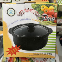 Nồi Đất  Đáy Sâu 2.5L,Nắp Kính, Kho Thịt, Kho Cá