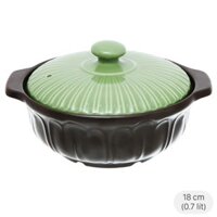 Nồi đất hoa sen nắp sứ 18 cm Dong hwa 402