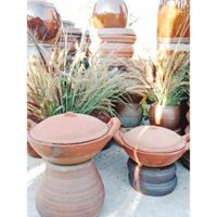 Nồi đất kho cá thịt, nồi lẩu mini, nồi đất 2 quai, size 25cm 🌿🌿