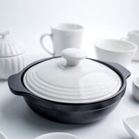 Nồi đất kho thịt nắp sứ trắng Hàn Quốc- 202/ 203/ 204