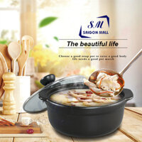 Nồi đất loại lớn 3L nắp thủy tinh, nồi sứ hầm thịt , nấu lẫu, nấu cháo, kho thịt cá chịu nhiệt tốt, hàng loại 1 bền