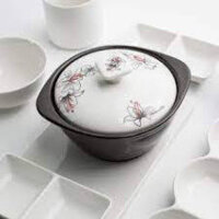 Nồi Đất Nắp Sứ Hoa Văn Donghwa Hàn Quốc CS - không dùng được bếp từ