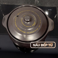 Nồi đất nấu trên bếp từ 3 lít (Đen)