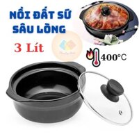 [NỒI ĐẤT SIZE TO] Nồi Đất 3 Lít Kho Thịt, Nấu Lẩu, Hầm Canh Chống Dính