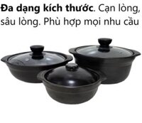 Nồi đất sứ PAN tráng men chống dính - Có nắp, sâu lòng, cạn lòng - Kho cá, thịt, mì cay, cơm niêu
