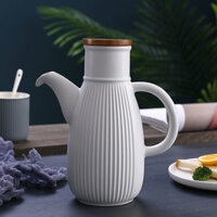 Nồi Dầu Gốm Chống Rò Rỉ Lớn Nước Tương Chai Giấm Chai Dầu Ăn Được Chai Dầu Nhỏ Bình Dầu Nhà Bếp Hou