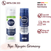 (Nội địa Đức) Bọt và Gel cạo râu Nivea Men Sensitive 200ml làm dịu da và giúp cạo sạch râu hiệu quả- Hàng chuẩn, đủ bill