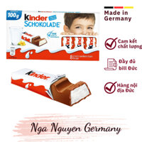 (Nội địa Đức) Kẹo Socola Kinder SchokoLade_ Kẹo socola la nhân kem sữa ngọt thơm _ Hàng chuẩn siêu thị Đức