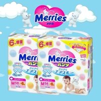 NỘI ĐỊA - HCM - Tã quần Merries cộng miếng/Jumbo M58+6/ L44+6/ XL38+6/ XXL26+2