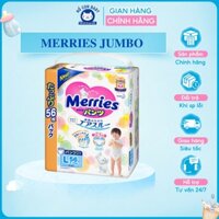 NỘI ĐỊA NHẬT Tã, bỉm Merries jumbo, cộng miếng tã dán, tã quần, tả Merries hoconbaby size NB96/S88/M68/L58/M64/L50/XL44