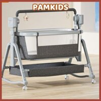 Nôi Điện Cho Bé PAMKIDS Nôi Điện Cao Cấp Ghép Giường Bố Mẹ, Tùy Chỉnh Độ Cao Có Kết Nối Bluetooth
