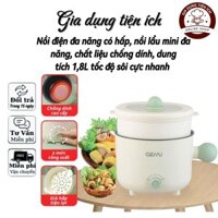 Nồi điện đa năng có hấp , nồi lẩu mini đa năng, chất liệu chống dính, dung tích 1,8L tốc độ sôi cực nhanh