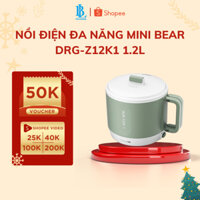 Nồi Điện Đa Năng Mini Bear DRG-Z12K1 1.2L, 500W, Ca Nấu Lẩu, Mì, Xào, Hầm, Chống Dính| BH 18 Tháng